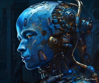Digital Arts titled "Bluebotbot" by Michael C Bertsch, Original Artwork, 2D Digital Work