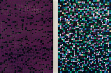 Painting titled "Abstract Mosaic" by Petr Johan Marek, Original Artwork, Oil Mounted on Wood Stretcher frame