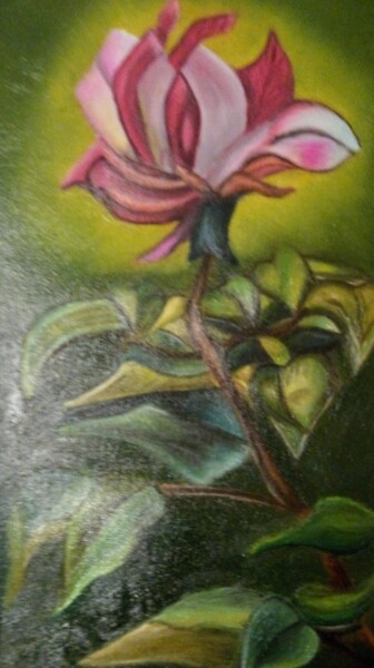 Peinture intitulée "Pink flower" par Marija Mitrovic, Œuvre d'art originale, Huile