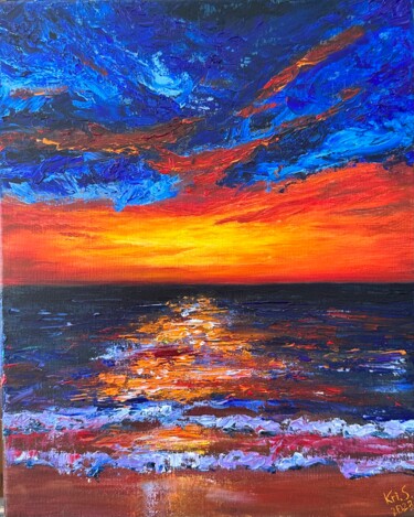 Red sunset collection Ζωγραφική με τίτλο "Red sunset collecti…" από Kristina Sergeeva, Αυθεντικά έργα τέχνης, Λάδι Τοποθετήθηκε στο Ξύλινο φορείο…