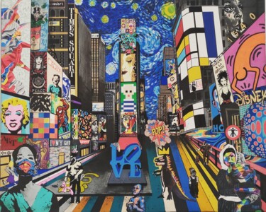 Times Squ'art Peinture intitulée "Times Squ'art" par Marco Andreani-Durieux (M.A-D), Œuvre d'art originale, Acrylique Monté sur Châssis en…