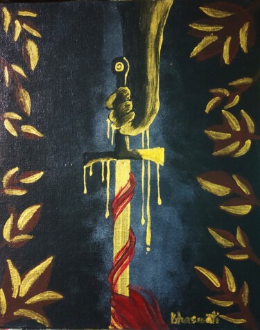 绘画 标题为“The Sword of Damocl…” 由Bhaswati Bishoi, 原创艺术品, 丙烯