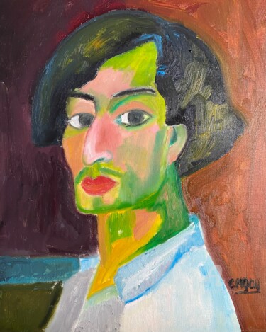 "Isaac Grünewald" 绘画 标题为“"Isaac Grünewald"” 由Claire Marie Gay, 原创艺术品, 油 安装在木板上