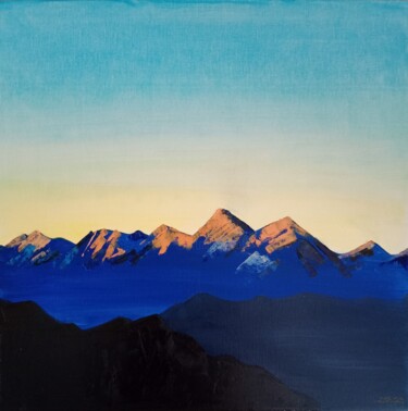 「mountains study wit…」というタイトルの絵画 Liudmila Rabinovichによって, オリジナルのアートワーク, オイル