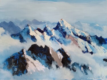 「mountains study wit…」というタイトルの絵画 Liudmila Rabinovichによって, オリジナルのアートワーク, オイル