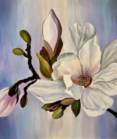 Magnolia Картина под названием "Magnolia" - Alla Meleschenko, Подлинное произведение искусства, Акрил Установлен на Деревянная рама д…