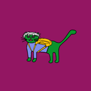 Digitale Kunst getiteld "Cats & Cats #45" door Lana Vereshchagina, Origineel Kunstwerk, 2D Digital Work