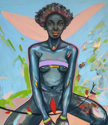 绘画 标题为“Colorful woman body…” 由Julia Brinkfrau, 原创艺术品, 丙烯