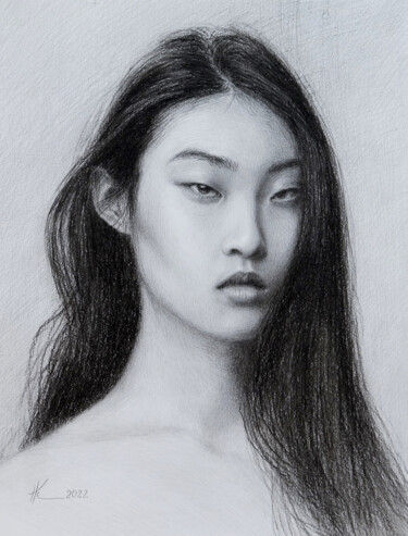 "Portrait 5" başlıklı Resim Natalia Korbukh tarafından, Orijinal sanat, Karakalem