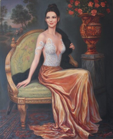 绘画 标题为“portrait of a girl…” 由Gennadiy Protsko, 原创艺术品, 油