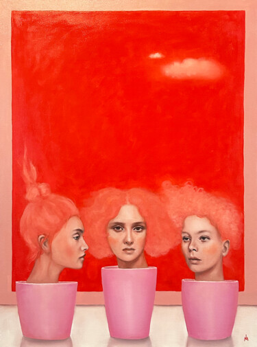 Peinture intitulée "MARS FLOWERS" par Margarita Ivanova, Œuvre d'art originale, Huile Monté sur Châssis en bois