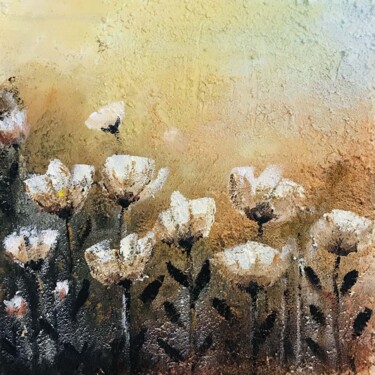 绘画 标题为“flowers from anothe…” 由Mdamepomme, 原创艺术品, 丙烯 安装在木质担架架上