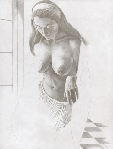 "Nr. 3 (22:50)" 图画 标题为“"Nr. 3 (22:50)"” 由Walter Roos, 原创艺术品, Silverpoint