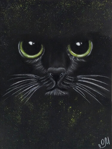 Peinture/dessin original au pastel "Le regard mystérieux" Peinture intitulée "Peinture/dessin ori…" par Oxana Mustafina, Œuvre d'art originale, Pastel
