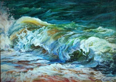 Морской прибой. Картина маслом 50*60 см Peinture intitulée "Морской прибой. Кар…" par Liliana Kovkhuto, Œuvre d'art originale, Huile Monté sur Châssis en bois