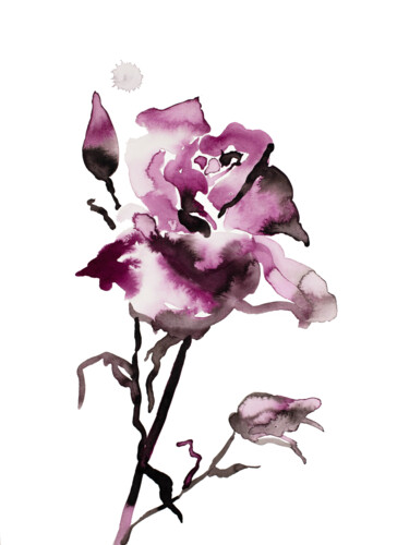 Rose Study No. 65 "Rose Study No. 65" başlıklı Tablo Elizabeth Becker tarafından, Orijinal sanat, Mürekkep