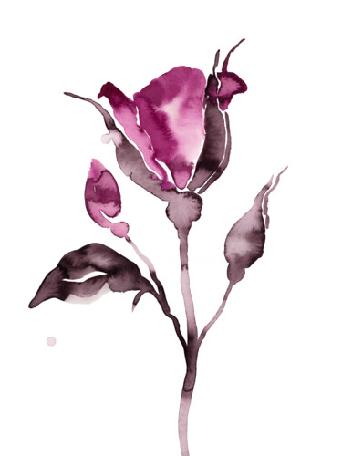 "Rose Study No. 64" başlıklı Tablo Elizabeth Becker tarafından, Orijinal sanat, Mürekkep