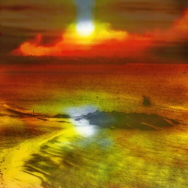 Photographie intitulée "Plage le soir" par Patrick Maze, Œuvre d'art originale, Photographie numérique