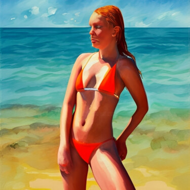 数字艺术 标题为“Orange Bikini” 由Isra, 原创艺术品, 数码摄影