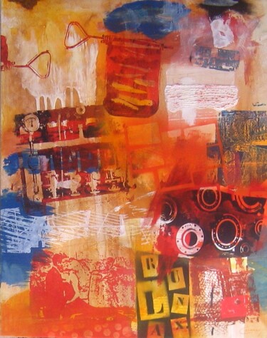 Peinture intitulée "Composition aléatoi…" par Henri Charbey, Œuvre d'art originale, Sérigraphie