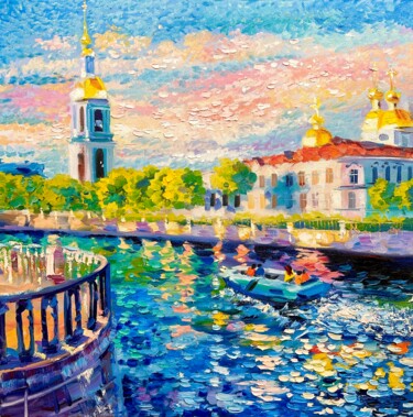 绘画 标题为“Nikolsky Cathedral” 由Ольга Базанова, 原创艺术品, 油