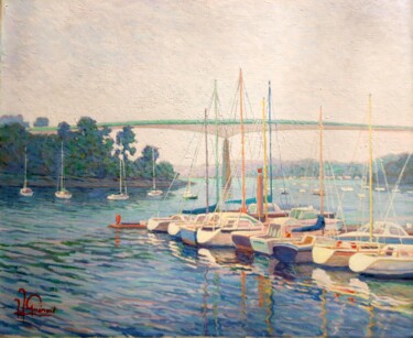 Plaisance à Bénodet, Bretagne Peinture intitulée "Plaisance à Bénodet…" par Jm Guenard, Œuvre d'art originale, Huile