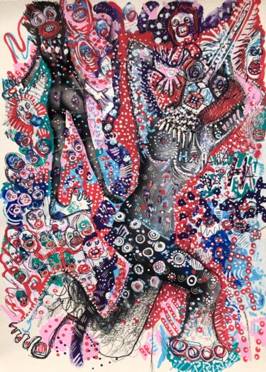 Danse exaltée Peinture intitulée "Danse exaltée" par Romano Valsky, Œuvre d'art originale, Acrylique