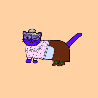 数字艺术 标题为“Cats & Cats #95” 由Lana Vereshchagina, 原创艺术品, 2D数字工作