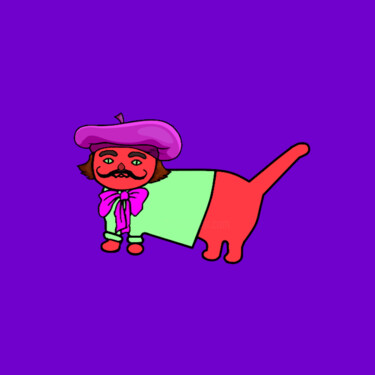 Digitale Kunst getiteld "Cats & Cats #97" door Lana Vereshchagina, Origineel Kunstwerk, 2D Digital Work