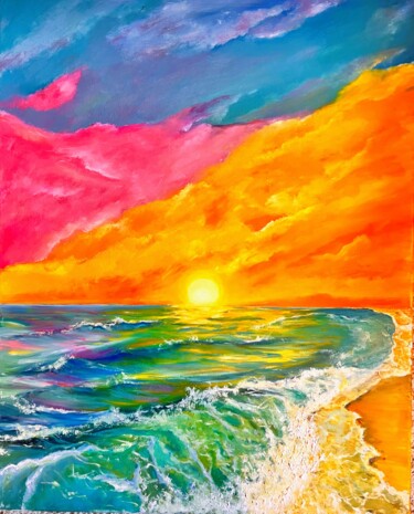 Les Couleurs Du Ciel Painting titled "Les Couleurs Du Ciel" by Lart Des Femmes Du Monde, Original Artwork, Oil