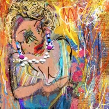 Artes digitais intitulada "La chanteuse d'opér…" por Jacky Patin, Obras de arte originais, Pintura digital