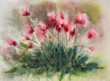 Peinture intitulée "Whispers of spring 2" par Tatiana Bykova, Œuvre d'art originale, Aquarelle