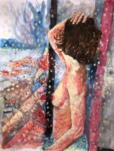 Le Grand Bonheur Peinture intitulée "Le Grand Bonheur" par Romano Valsky, Œuvre d'art originale, Aquarelle