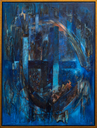 Ζωγραφική με τίτλο "NEW YORK IN BLUE" από Alexander Klyatskiy, Αυθεντικά έργα τέχνης, Λάδι