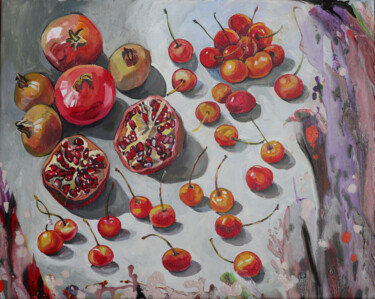 Pittura intitolato "Taste of Red" da Sviatlana Danskaya, Opera d'arte originale, Acrilico