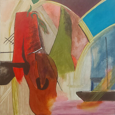 au temps des cathédrales vezelay reflexion Peinture intitulée "au temps des cathéd…" par William Marcheval, Œuvre d'art originale, Acrylique Monté sur Châssis en bois