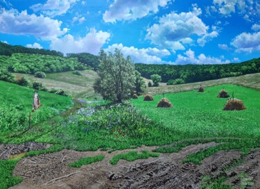 Peinture intitulée "Road to the orchard" par Lorant Cucui, Œuvre d'art originale, Acrylique