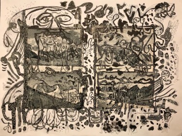 Excitations de montagnes Drawing titled "Excitations de mont…" by Romano Valsky, Original Artwork, Ink