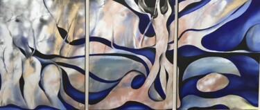 Gardiens de la Terre : Schilderij getiteld "Gardiens de la Terr…" door Fabrice Kocurek, Origineel Kunstwerk, Olie Gemonteerd op Frame voor houten b…