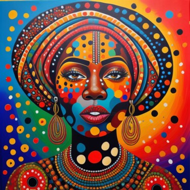 绘画 标题为“African beauty” 由Sanja Jancic, 原创艺术品, 丙烯
