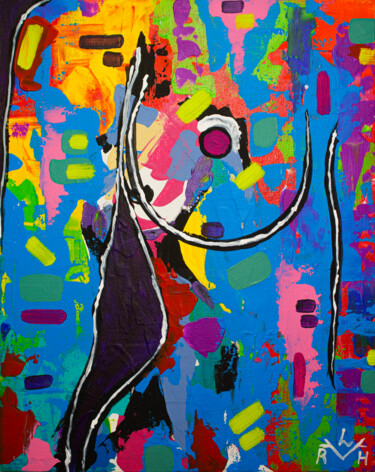 Abstract Lady Painting titled "Abstract Lady" by Lady Redhorns, Original Artwork, Acrylic