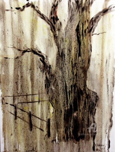 绘画 标题为“Crying oak... Плачу…” 由Vladimir Volosov, 原创艺术品, 油 安装在木质担架架上