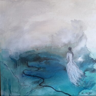 Painting titled "Encore le soir" by Christine Leger, Original Artwork, Acrylic