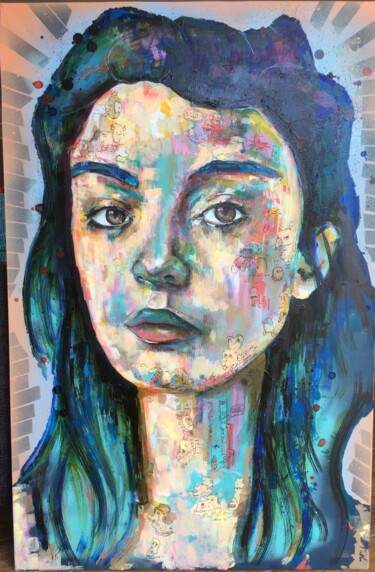 Peinture intitulée "Hélène Drix" par Pascal Fairier, Œuvre d'art originale, Acrylique Monté sur Châssis en bois
