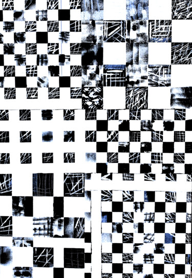 绘画 标题为“black and white dace” 由Didou, 原创艺术品, 丙烯 安装在木质担架架上