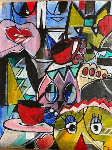 Painting titled "Hello !" by Kamspaint, Original Artwork, Acrylic