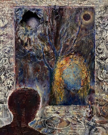 Painting titled "Window Frame" by Jake Sheykhet, Original Artwork, Oil