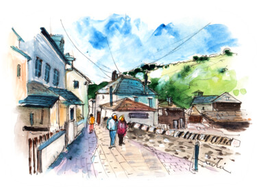 Peinture intitulée "Port Isaac 06" par Miki De Goodaboom, Œuvre d'art originale, Aquarelle