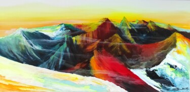 Painting titled "" En élévation"" by Laurent Rosso, Original Artwork, Acrylic Mounted on Wood Stretcher frame