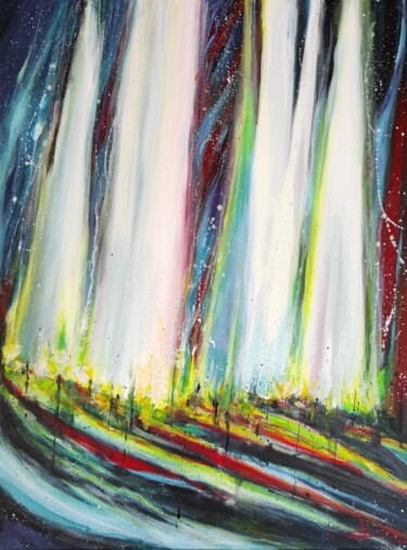 Peinture intitulée "" la lumière"" par Laurent Rosso, Œuvre d'art originale, Acrylique Monté sur Châssis en bois